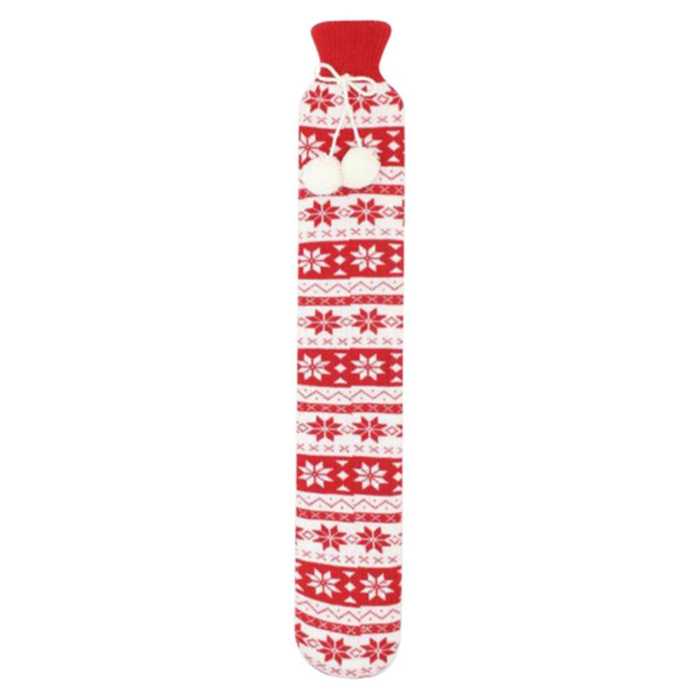 Hot Water Bottle 52x9.5cm Extra Long Bag With Flannel Pocket Cover 1L Capacity Water Filling For Hand And Feet Warming
