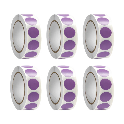 6 rollen ronde sticker kleurcodering label Red Dot sticker-Paars
