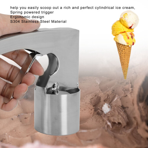 S304 Edelstahl Zylinder Eiscreme-Portionierer Silber 2