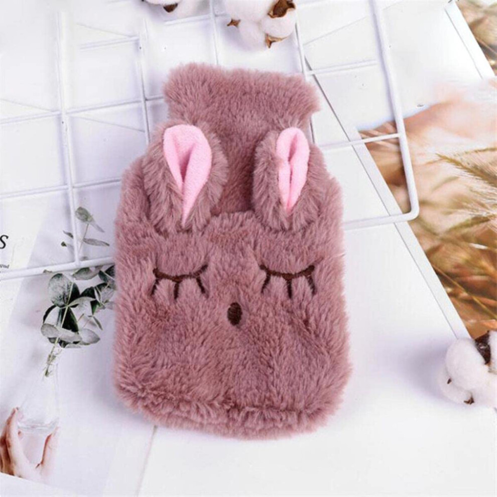 Hot Water Bottle PVC Cover Eyelash Knit Cozy Cover Stress Relief Pain Relief Winter Warmth Reusable Hand Warmer Style 2