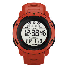 Digital Sports Watch Luminous Display Waterproof Multifunction Running Watch For Men Red