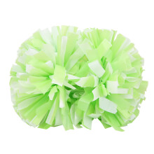 Soft Plastic Cheerleading Pompoms 24.5cm Green & White Ball