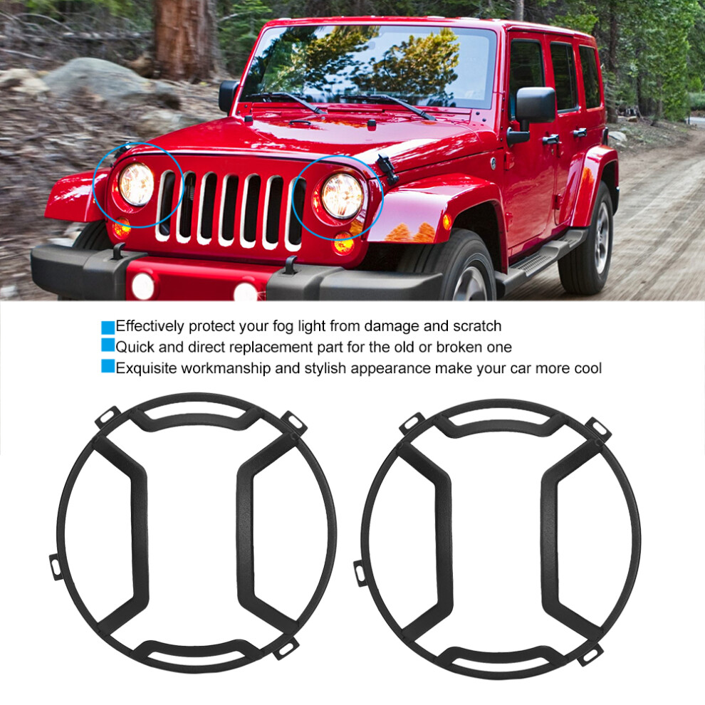 Stylish Aluminum Foglight Covers For Jeep Wrangler Jk 7661363518705