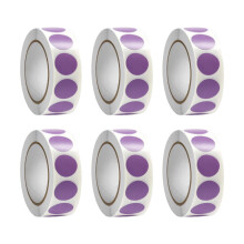6 Rolls Red Dot Sticker Round Sticker Circular Sticker-Purple