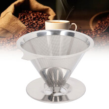 304 Stainless Steel Pour Over Coffee Dripper – Reusable Filter, Slow Brew