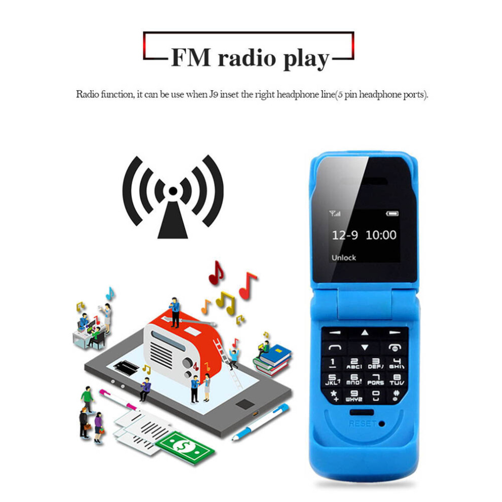 Mini Flip Mobile Phone J9 0.66 Inch Oled 32Mb+64Mb 300Mah Battery 8451363523453
