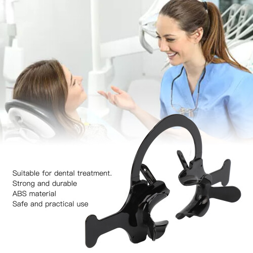 Professional C Shape Mouth Opener with Handle - Black ABS Material 2