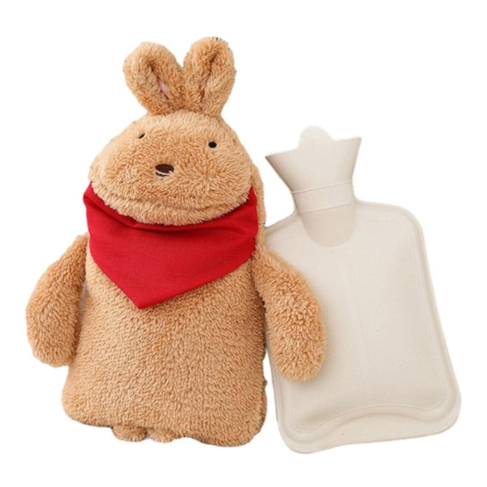 Hot Water Bottle Cover Cartoon Rabbit Bear Design ExplosionProof Plush Fur Fabrics Removable Washable