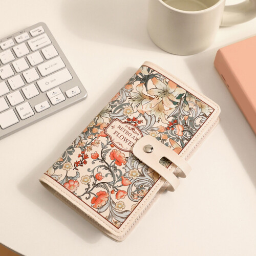 Flower Theme Printed Card Case Spacious 20 Pocket-Camellia 2
