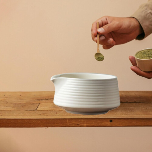 Classical White Matcha Drinking Bowl 500ML Premium Ceramic 1
