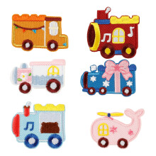 6 Pcs Iron on Patches Cartoon Car Repair Patches Lovely Toy Car