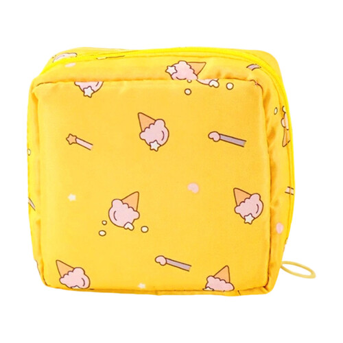 Functional Period Pad Organization Bag for-Yellow ice cream