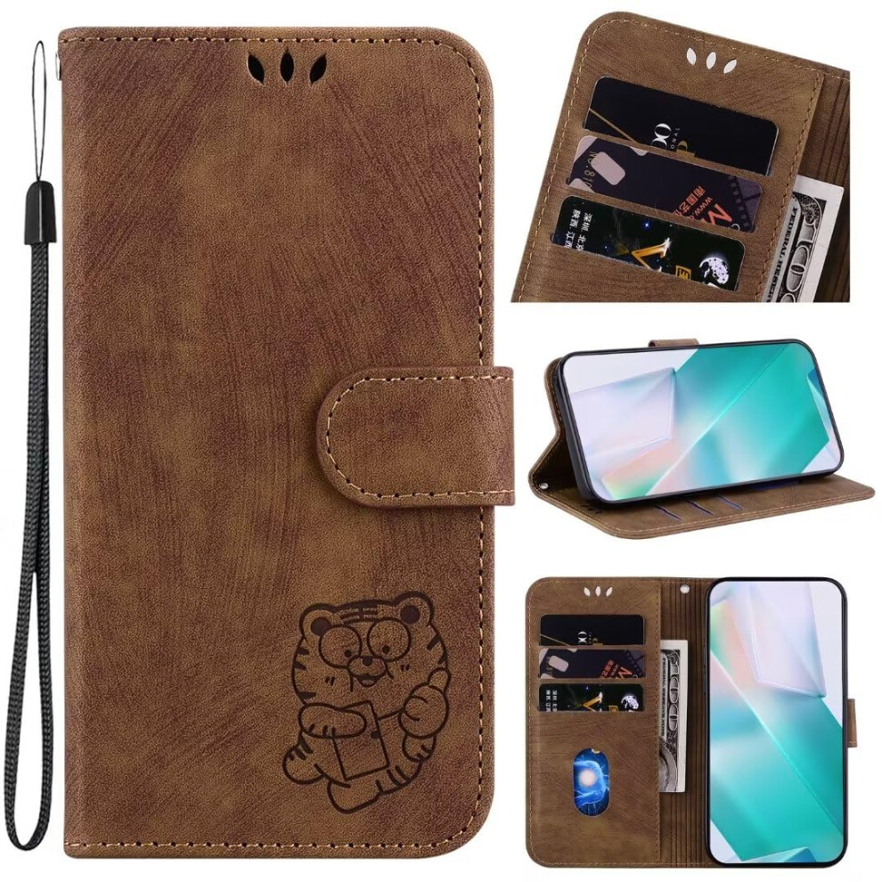 Flip Pu Leather Wallet Folio Shockproof Magnetic Stand Card Holder Tpu Bumper Tiger Case For Iphone 11 Pro Max Brown 9339159339213
