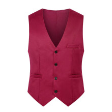 Suit Vest Men's Elegant Herringbone Vest For Wedding And Groomsmen Red 3XL Tuxedo Tailcoat Style Formal Business