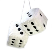 High Quality Plush Dice Car Pendant - No Fade Rear View Mirror Accessory