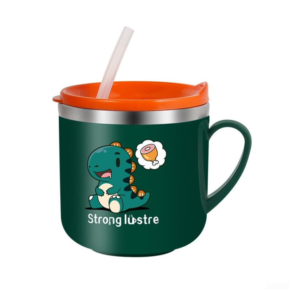 250Ml Portable Straw Cup With Measurement Scale For Milk And Juice Green