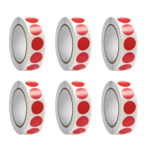 6 Rolls Round Sticker Coding Label Circular Sticker For-Red