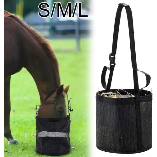 Muzzle Style Feeding Solution Nylon Hay Bag Medium Size M For Horses Nylon Material Comfortable Feeding 2