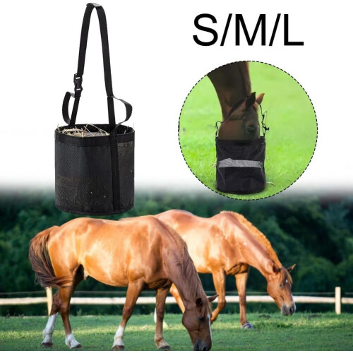 Muzzle Style Feeding Solution Nylon Hay Bag Medium Size M For Horses Nylon Material Comfortable Feeding 1
