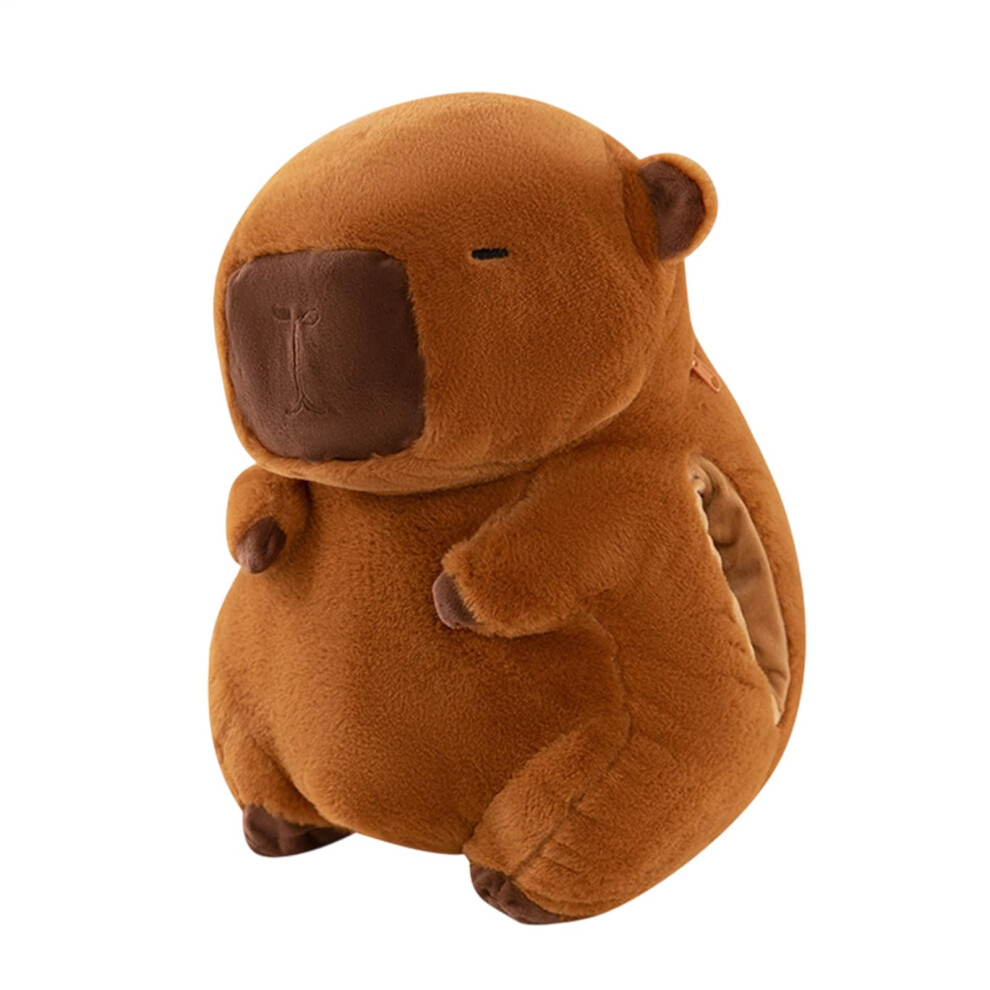 Hot Water Bottle Hand Warmer Capybara Plush 30cm  Soft Fabric With Insulated Inner Heat Pack, Portable Hug Toy