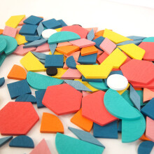 180-teiliges Holz-Geometrie-Puzzle, 24,5 21 3,8 cm