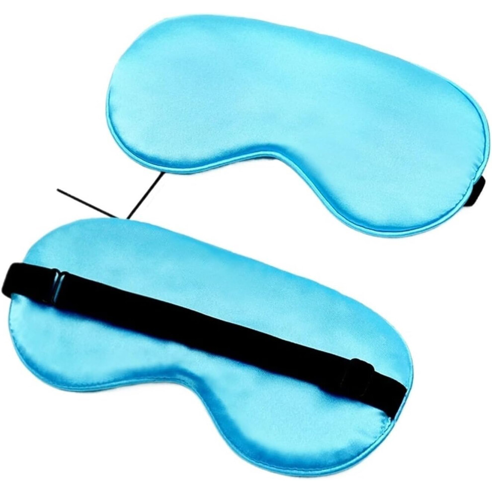 Light/Blue Eyeshade Striped Imitated Silk Eye Mask Eye Cover Travel Sleeping Aid Blindfold