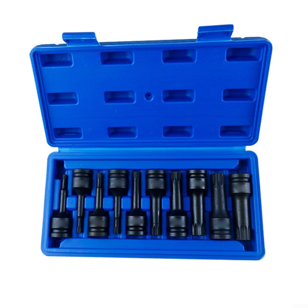 10 Piece Hexagon Plum Blossom Socket Set For Auto Steel Construction Rust Resistant Metric And Sae Sizes 9067246016524