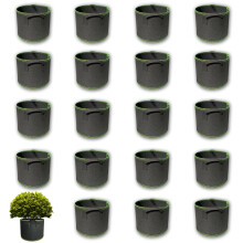 Grow Bags 20Pack With Handle Thickened Nonwoven Fabric 5Gallon Reusable Aeration Grow Pots For Flowers Veg Herbs Black