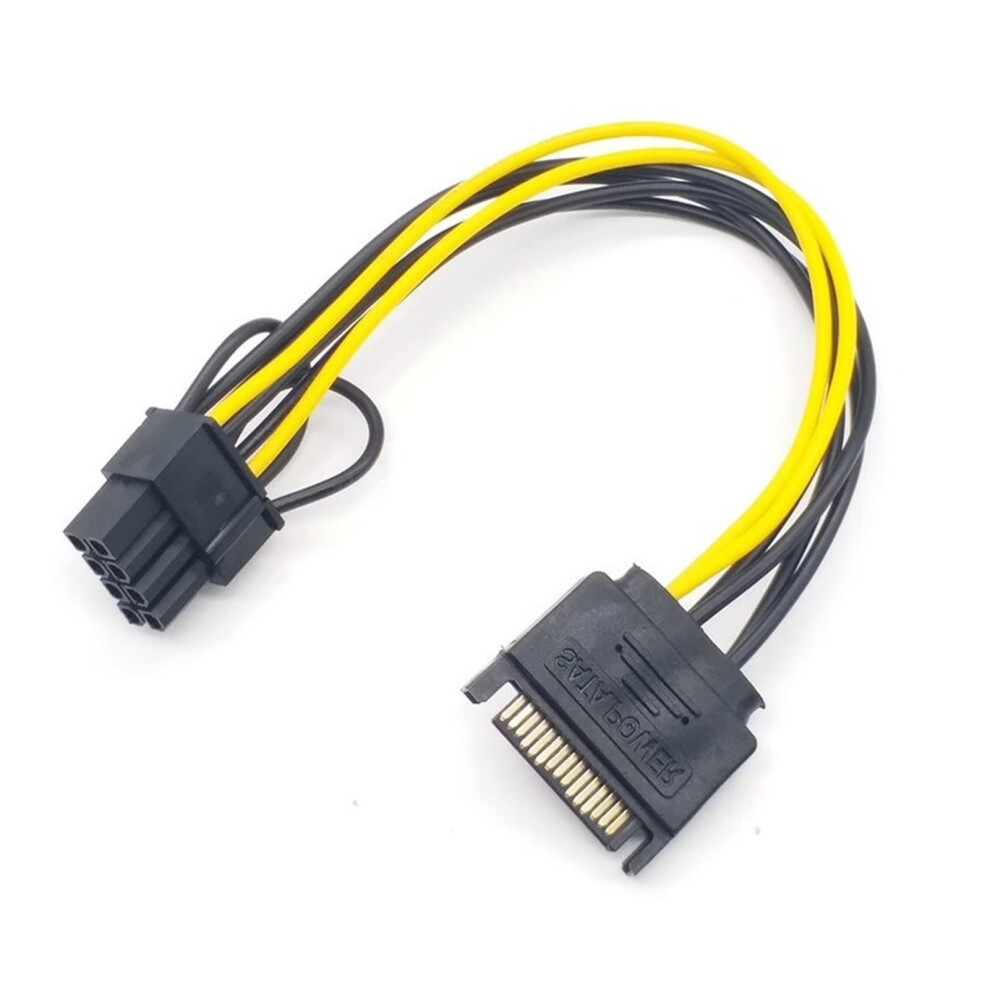 20Cm Speed 15 Pin Sata Male To 8 Pin(6+2) Pcie Power Supply Cable Gpu Power Cable Sata Power To Pcie 8Pin Orange 9323874075723