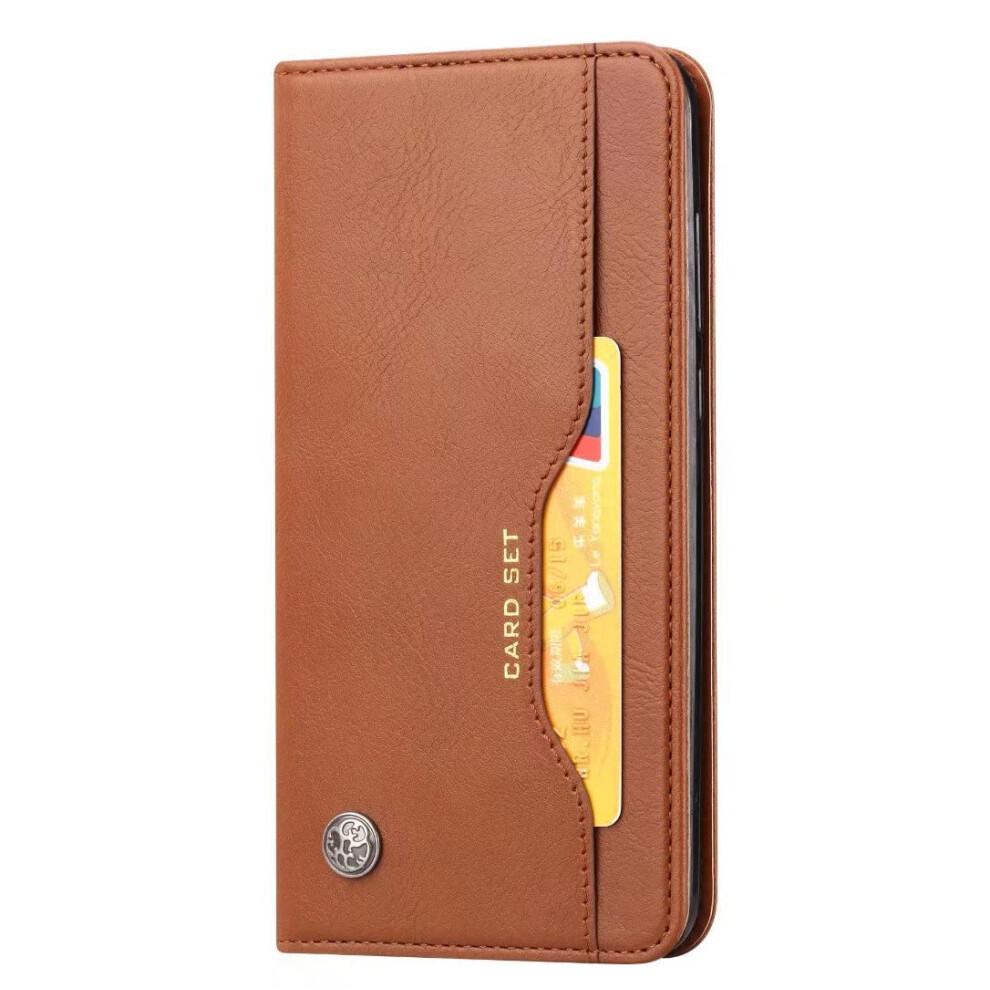 Shockproof Flip Wallet Case With Kickstand And Card Slots For Iphone 15 Pro Max Brown 9339159340219