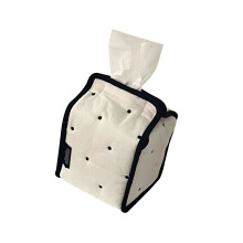 Porte-mouchoirs en tissu sur pied avec motif rayé, matériaux-2