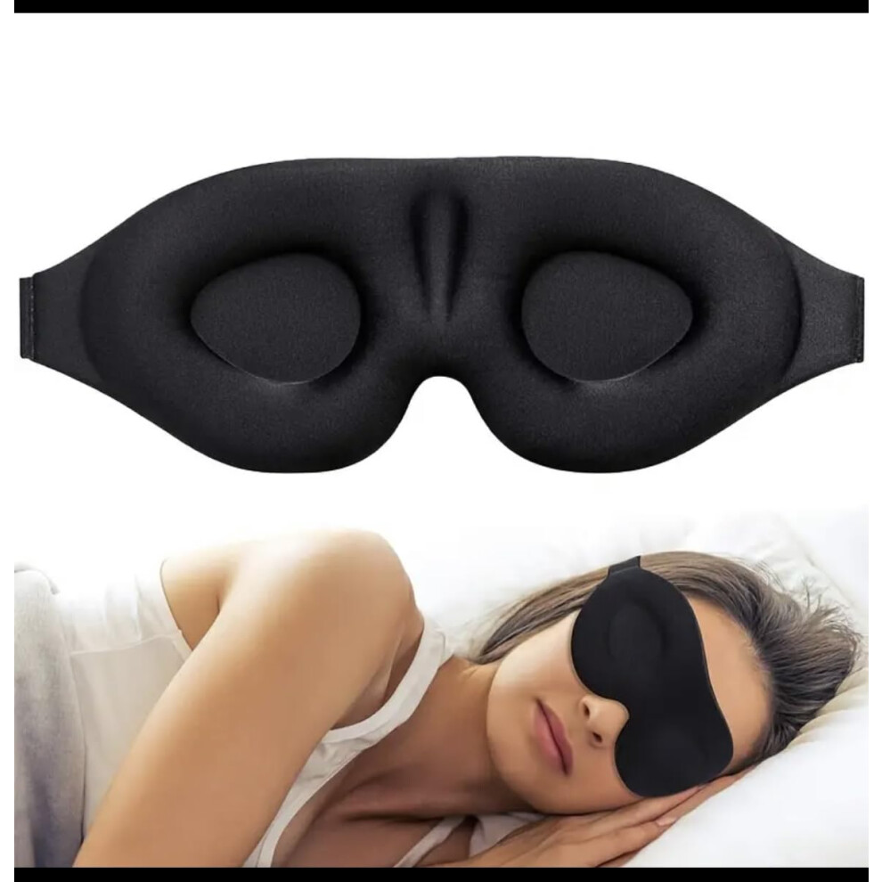 Light Sleep Eye Mask Adjustable Strap Blocking Soft Breathable Material Contoured Nose Design Unisex