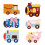 Patchs de couture de voiture de dessin animé, 6 pièces, patchs 1
