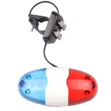 Kids Safety Bike Light with 6 Red Blue LEDs and Loud Horn