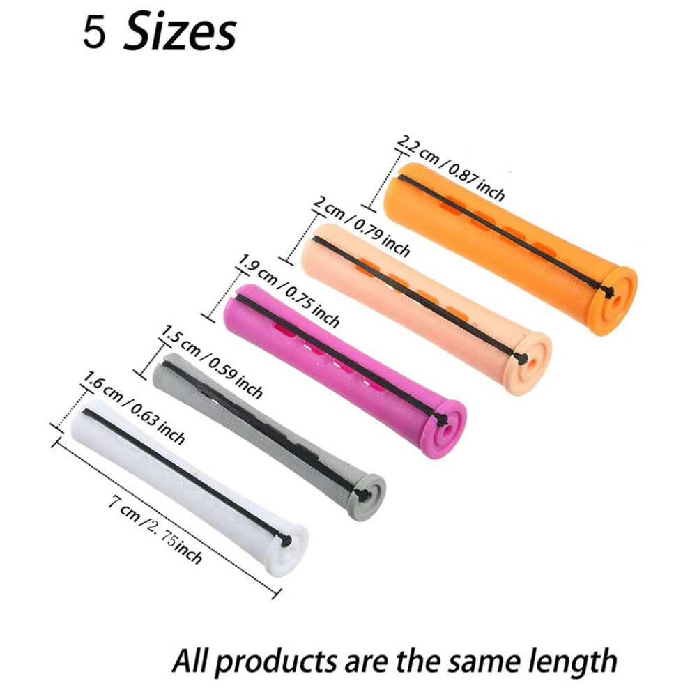 20Pcs Perm Rods Hair Curlers Set Plastic Cold Wave 5 Sizes Hairdressing Curlers