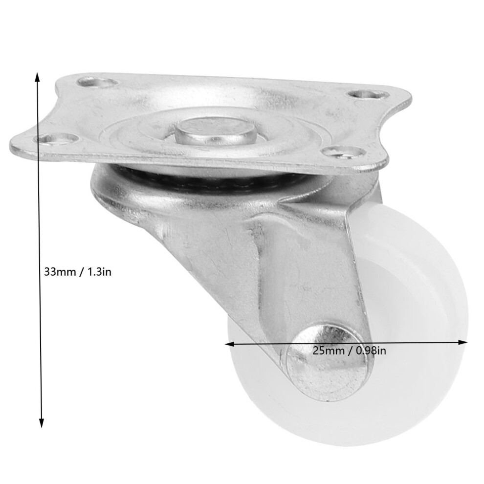 4Pcs 1-Inch Swivel Caster Wheels Nylon 20Kg Load Diy Furniture 9471363536467