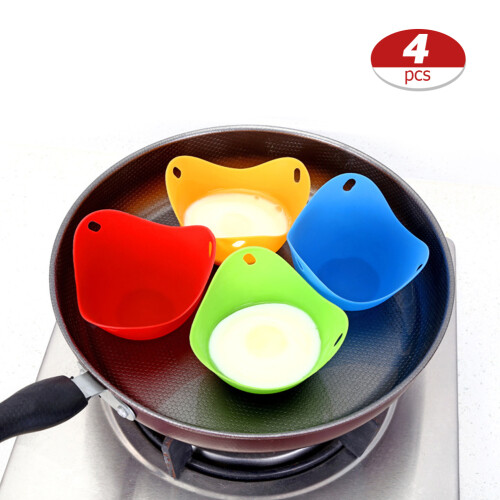 4 Silicone Egg Poacher Cups for Perfect Eggs Stovetop Egg Maker Set 1