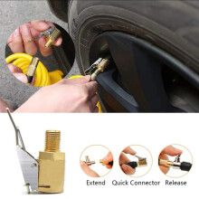 4Pcs Brass Air Chuck Tire Valve Adapters, 8mm Quick Pump Nozzles