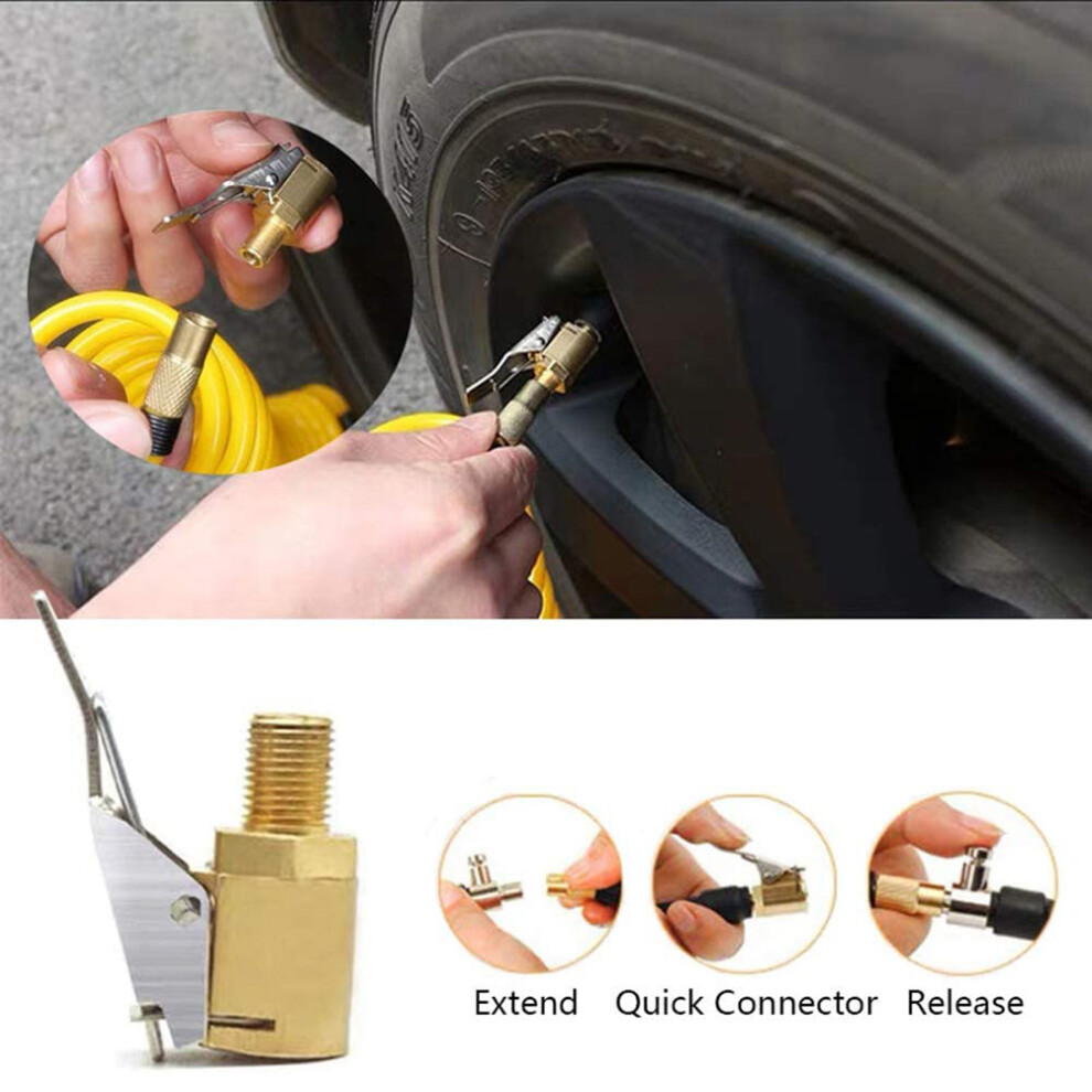 4Pcs Brass Air Chuck Tire Valve Adapters, 8Mm Quick Pump Nozzles 9421363537308