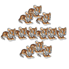 12Pcs DIY Embroidery Cloth Patches Tigerkin Pattern for Clothing Bag Decoration