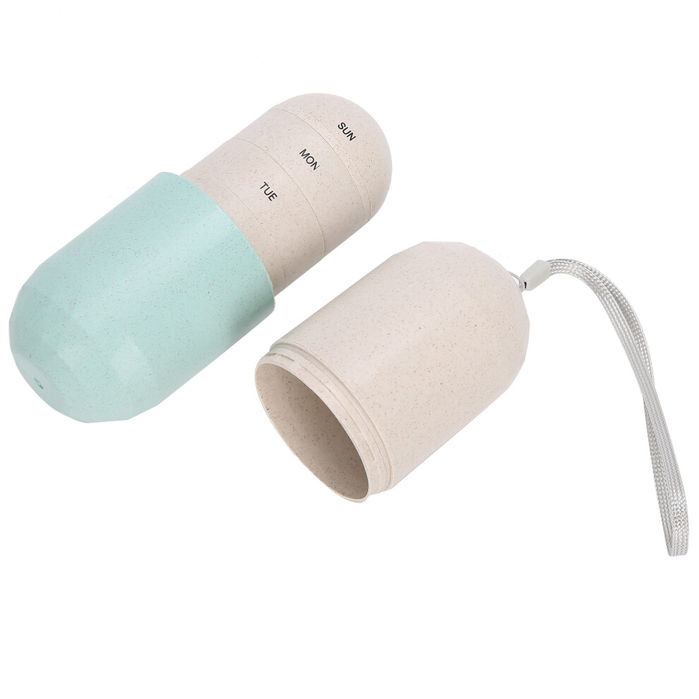 Compact 7 Day Pill Organizer with Large Capacity and Day Labels