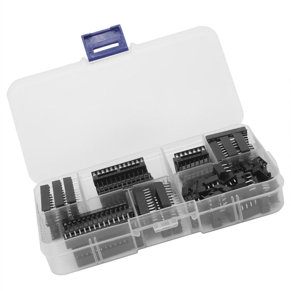 Ic Chip Socket Flat Pin Dip Assortment Kit 66Pcs 2.54Mm Electronics Components 4231363535434