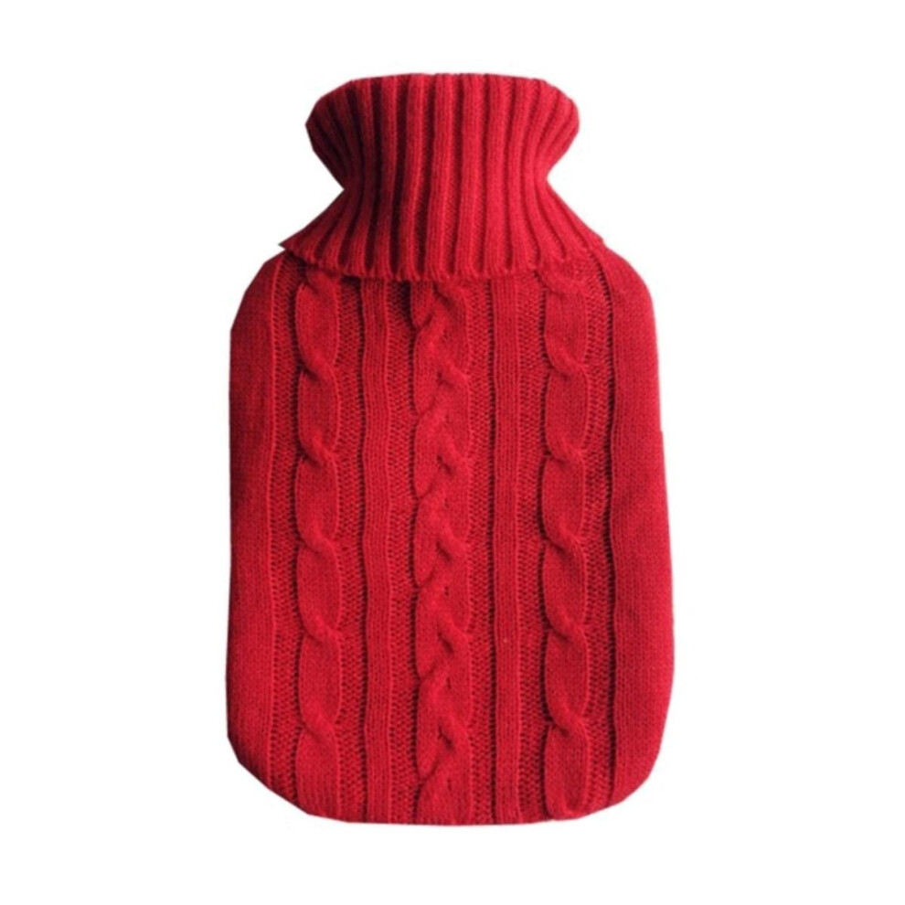 Hot Water Bottle With Knitted Cover 2000ml AntiScald Hand Warmer Model D