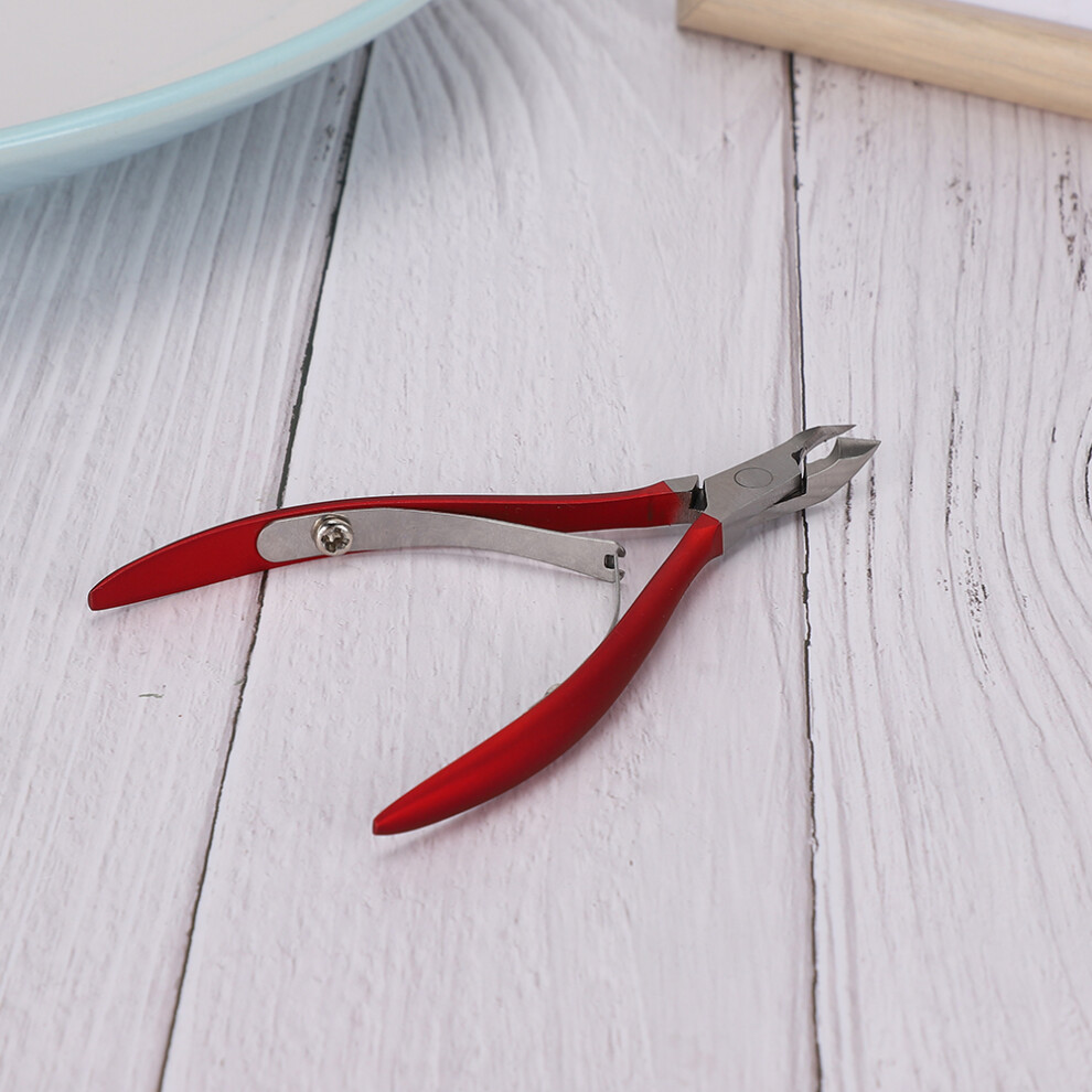 Red Stainless Steel Nail Trimmer for Dead Skin Calluses Hangnails Manicure Tool