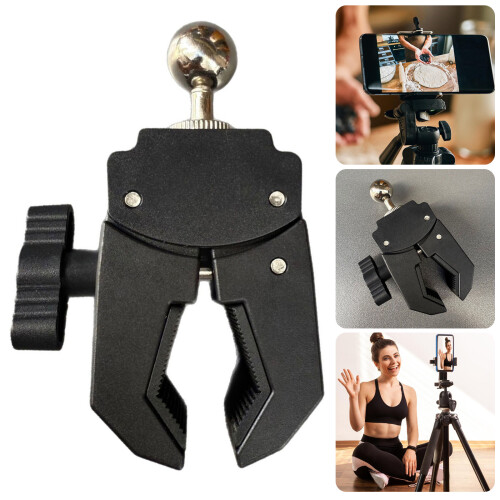 Plastic Mobile Stand Tripod Ball Head Clamp Adjustable Height-A 2