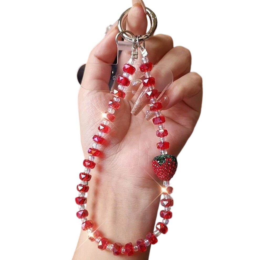 Phone Chain Strap Antiloss Pendant Jewelry Telephone- Red 7627000363619