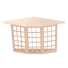 Puppenhaus-Erkerfenster aus Holz, Miniatur, 45-Ecke, dreiseitig, Modell zum DIY-Basteln