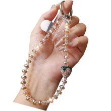 Women Wristlet Phone Lanyard String Trendsetting Beaded-gold