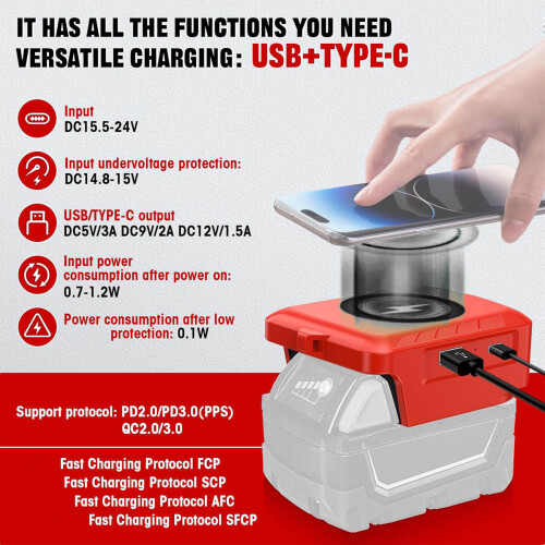 Efficient Refrigerating 18V Radio Device Station 15W Fast Fee 1