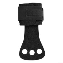 Gymnastics Hand Grips ThreeHole Design For Enhanced Grip And Palm Protection, Synthetic UltraFiber Material, Black